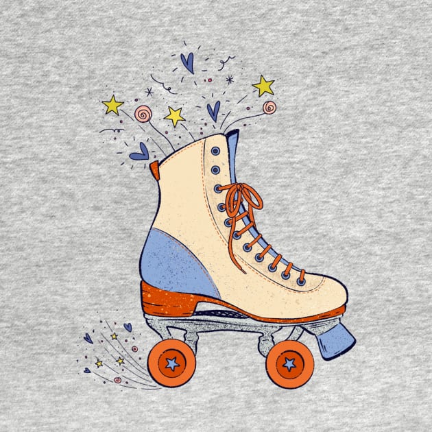 Retro Roller Skate with stars hearts magic by ChloesNook